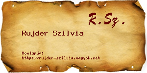 Rujder Szilvia névjegykártya