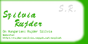 szilvia rujder business card